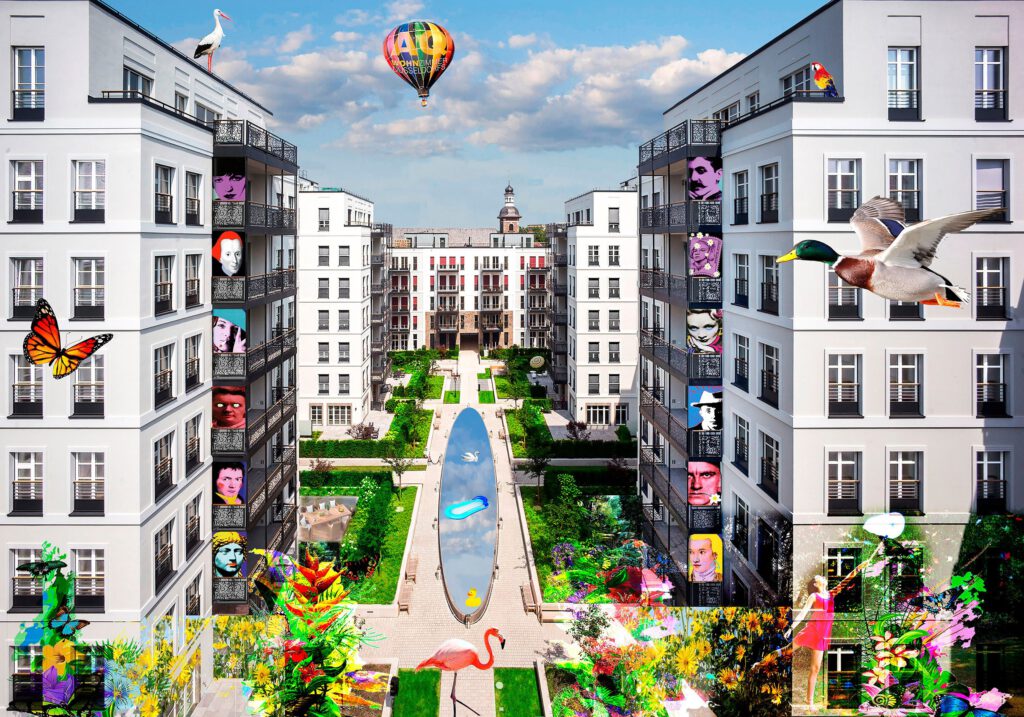 Kunst van HA Schult für das Andreas Quartier