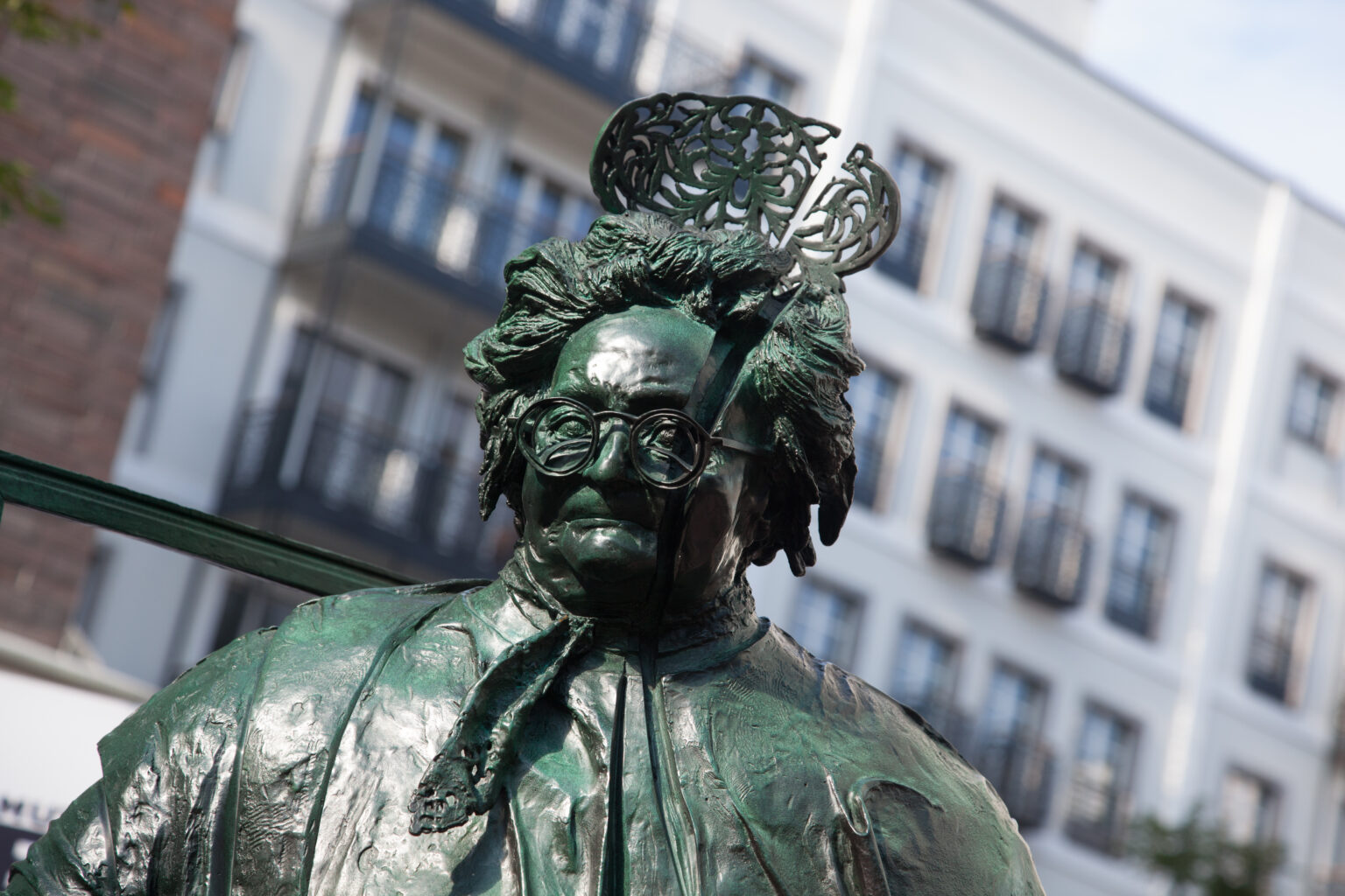 Statue of Mother Ey in front of The Wellem Hotel in Düsseldorf