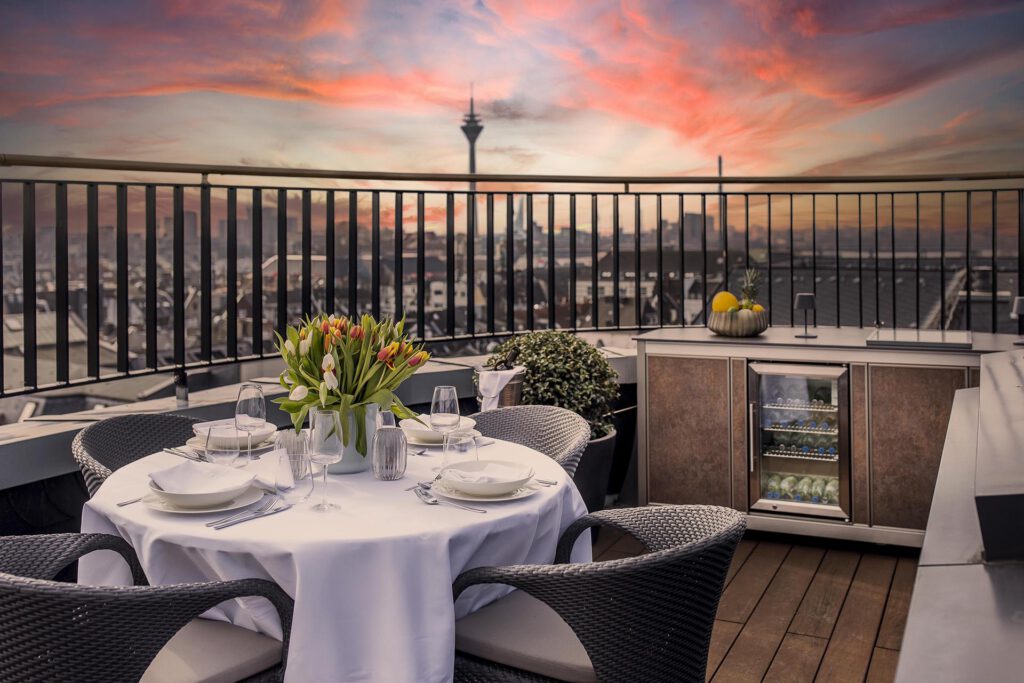Ausblick von der Rotunde des Hotels THE WELLEM Düsseldorf